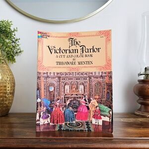 1975 The Victorian Parlor A Cut & Color Book Theodore Menten Dover Publications